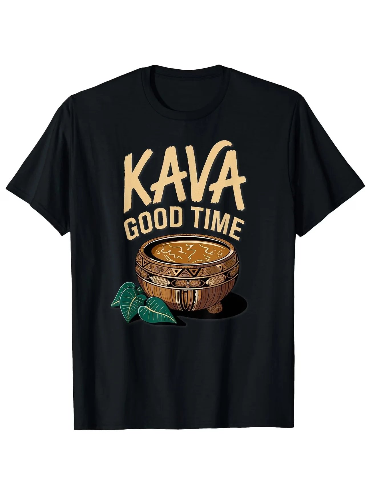 Men's Vintage Retro KAVA GOOD TIME Letter Graphic Prints T Shirt Summer Oversize Tee Women Streetwear Novelty Harajuku top