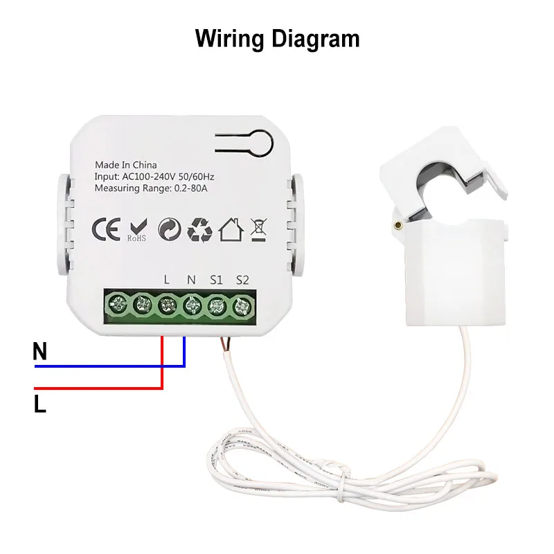 Imagem -04 - Grampo Medidor de Energia Digital Tuya-zigbee Monitor de Energia 80a ct Din Rail App Eletricidade Estatística ac 110v 240v 50hz 60hz