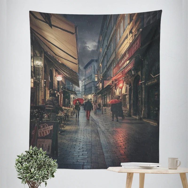 Home decorations modern room decor wall tapestry aesthetic bedroom aesthetic wall art large fabric Tower scenery tapestrys