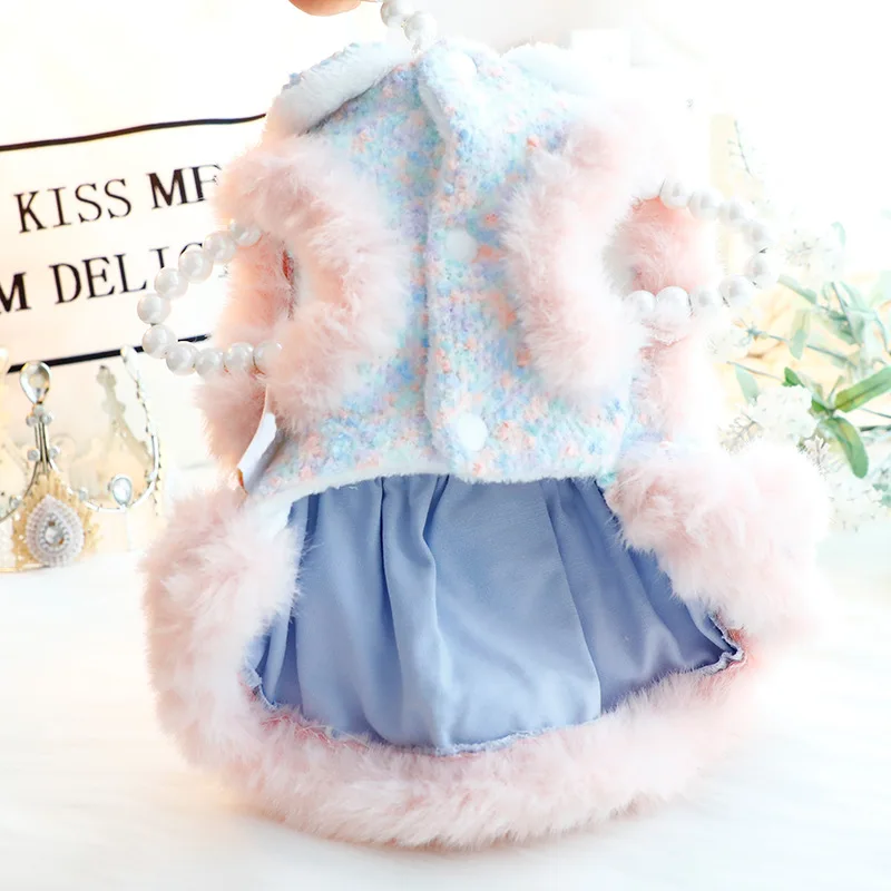 Autumn Winter Dog Cat Princess Dress Sweet Bowknot Cat Dog Skirt Clothes Tutu Dress for Dogs Puppy Teddy Chihuahua