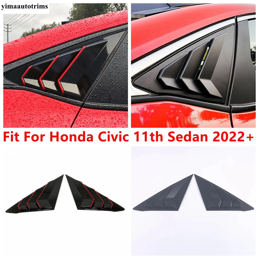 Car Rear Triangle Window Shutter Louver Sunshade Side Air Panel Cover Trim Accessrories Fit For Honda Civic 11th 2022 2023 2024