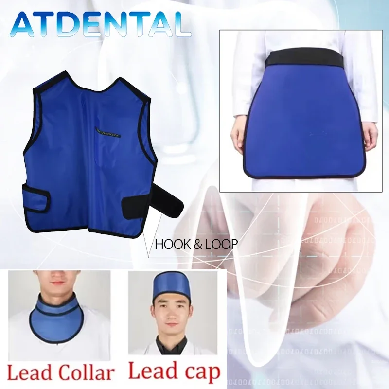 

Dental X-Ray Lead Apron 0.35mm Pb Radiation Protection Vest with Collar & Cap Lightweight Comfortable for Dentists