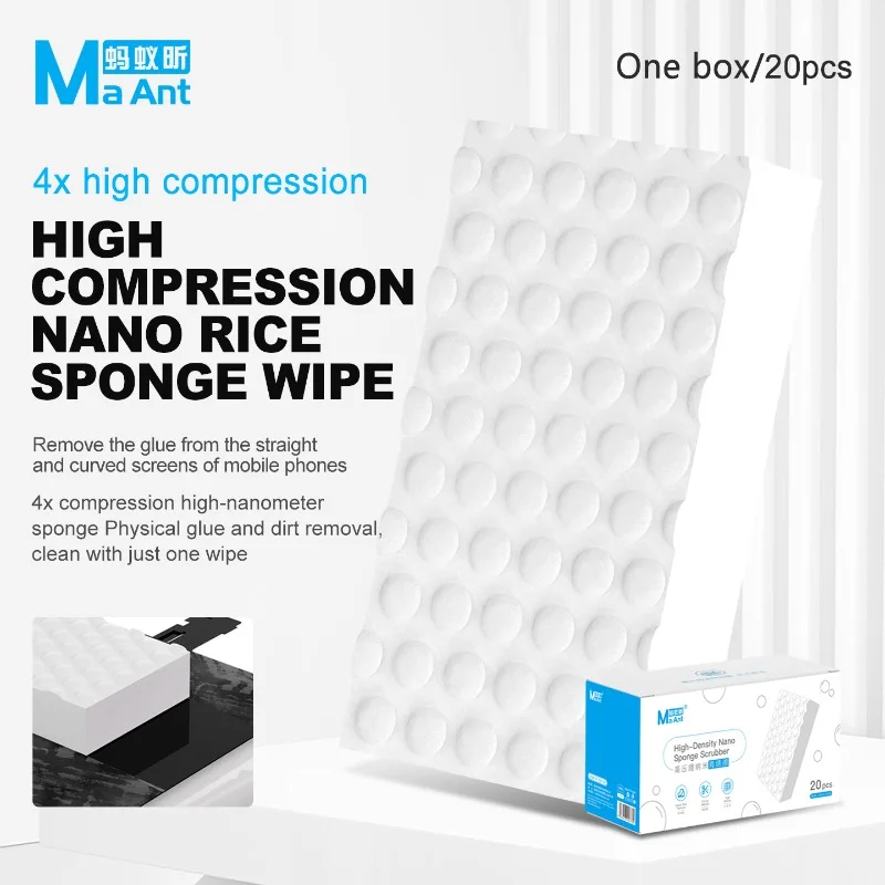 

MaAnt 4x High-Compression Nano Sponge - Cut To Size Without Shedding for Mobile Phone Repair Stain Removal Tool