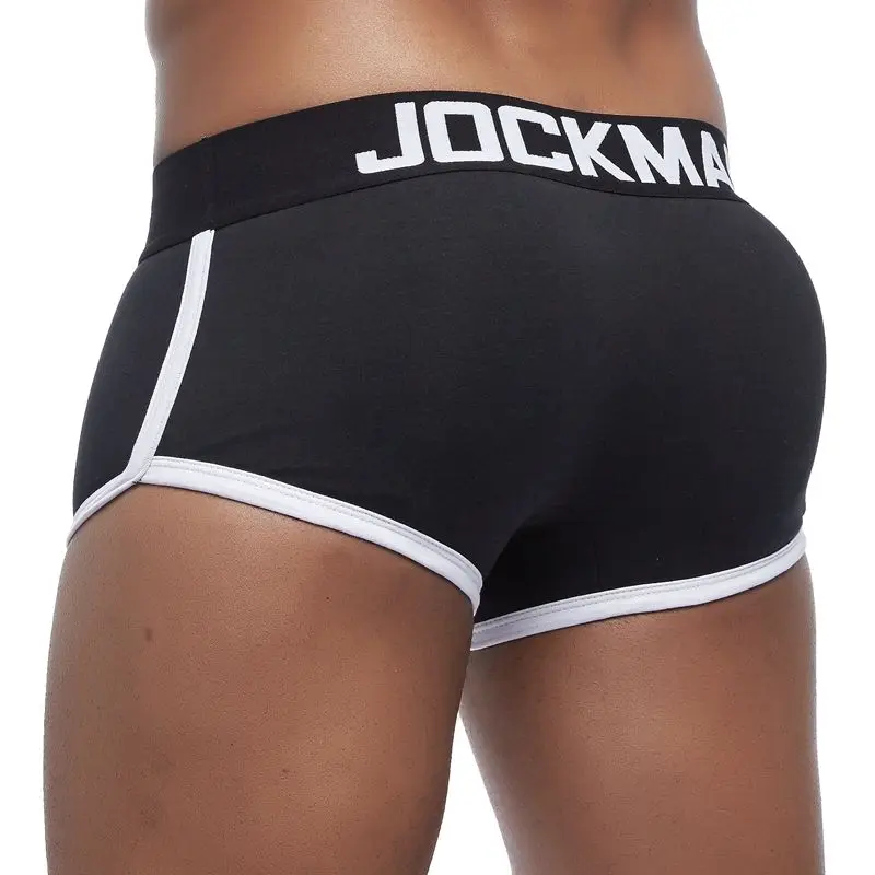 JOCKMAIL Fashion Men\'s Underwear Push Up Pad Boxer Shorts big ass sponge padding Detachable padded Trunks