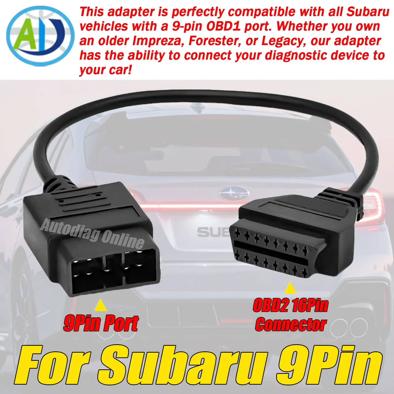 

OBD2 Diagnostic Cable For Subaru 9pin OBD1 Adapter Connector for Subaru Impreza Forester Legacy OBD2 Diagnostic Adapter Cable