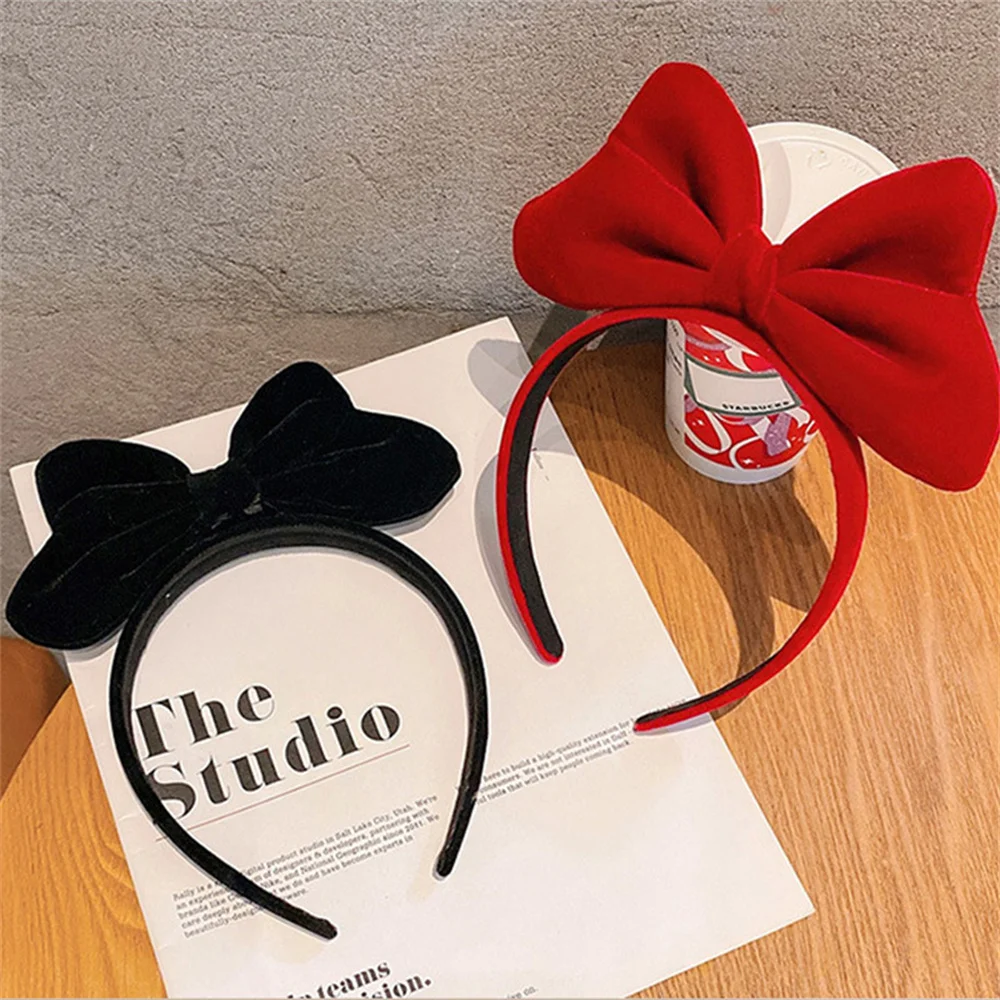 Elegant Velvet Bow Headband for Women Large Bowknot Hair Band Sweet Girls Hairband Party Hair Hoop Hair Accessories Headwear