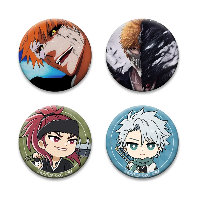 58mm Round Anime Pins Neliel Tu Oderschvank,Kurosaki Ichigo Brooches Cartoon Cosplay Badge on Backpack Jewelry Accessories Gifts