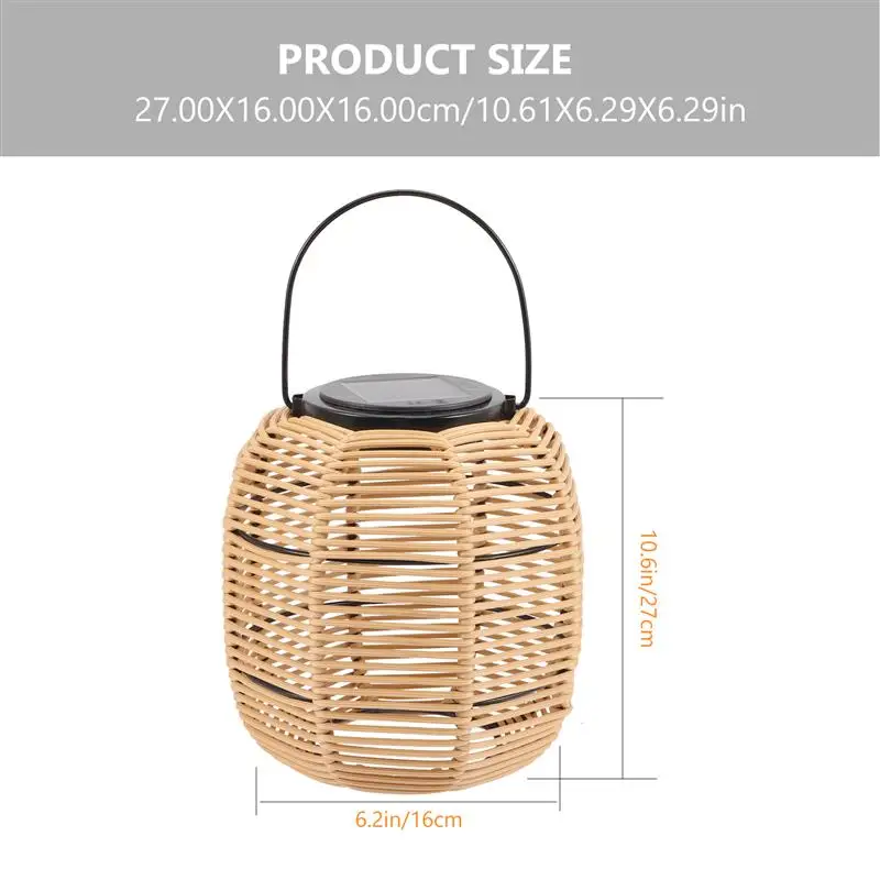 Solar Lamp Outdoors Lantern Solar Hanging Outdoor Rattan Lamp Garden Lanterns Decorative Vintage Waterproof Woven