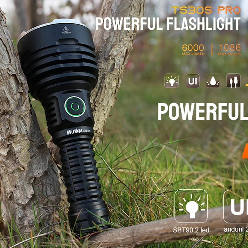 

Wurkkos TS30S PRO Lighting 6000Lm SBT90.2 LED 5700K Tactical Flashlight Type-C Rechargeable 21700 Battery Portable Flashlight