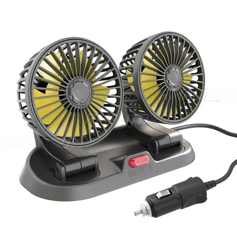 

12V/24V Car Fan Two Speed Control Cooler Auto Air 360 Degree Adjustable Car Air Conditioner Wind-enhanced Fans