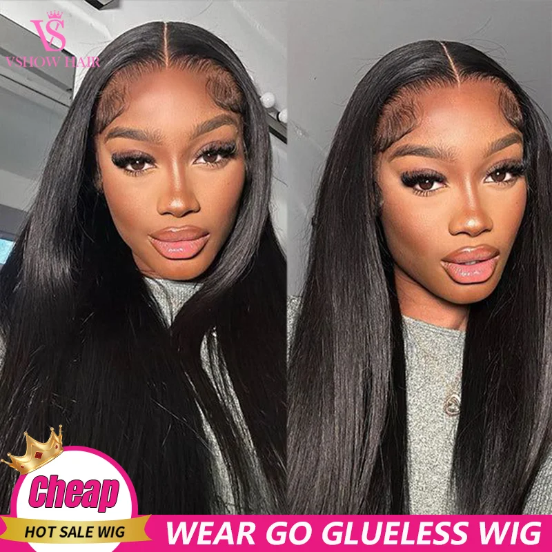 

Straight Wear and Go Glussless Human Hair Wigs Preplucked 4X6 HD Lace Closure Ready To Go Glueless Brazilian Wigs On Sale