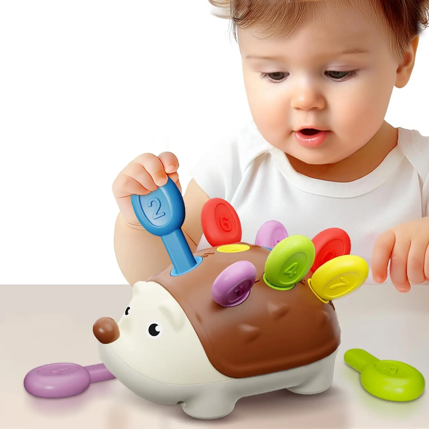 Riccio Montessori Giocattoli per bambini Coordinazione occhio-mano Addestramento motorio fine Sviluppa concentrazione Giocattolo educativo sensoriale per bambini
