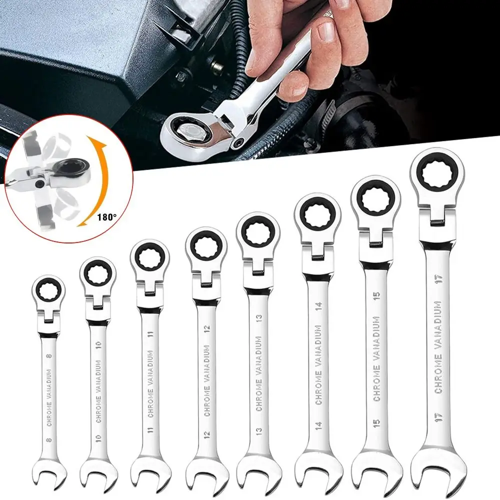 Car Repair Dual Heads Dual Heads Ratchet Wrench Quick Release 6-22mm Reversible Ratchet Spanner 72 Teeth Nut Tools