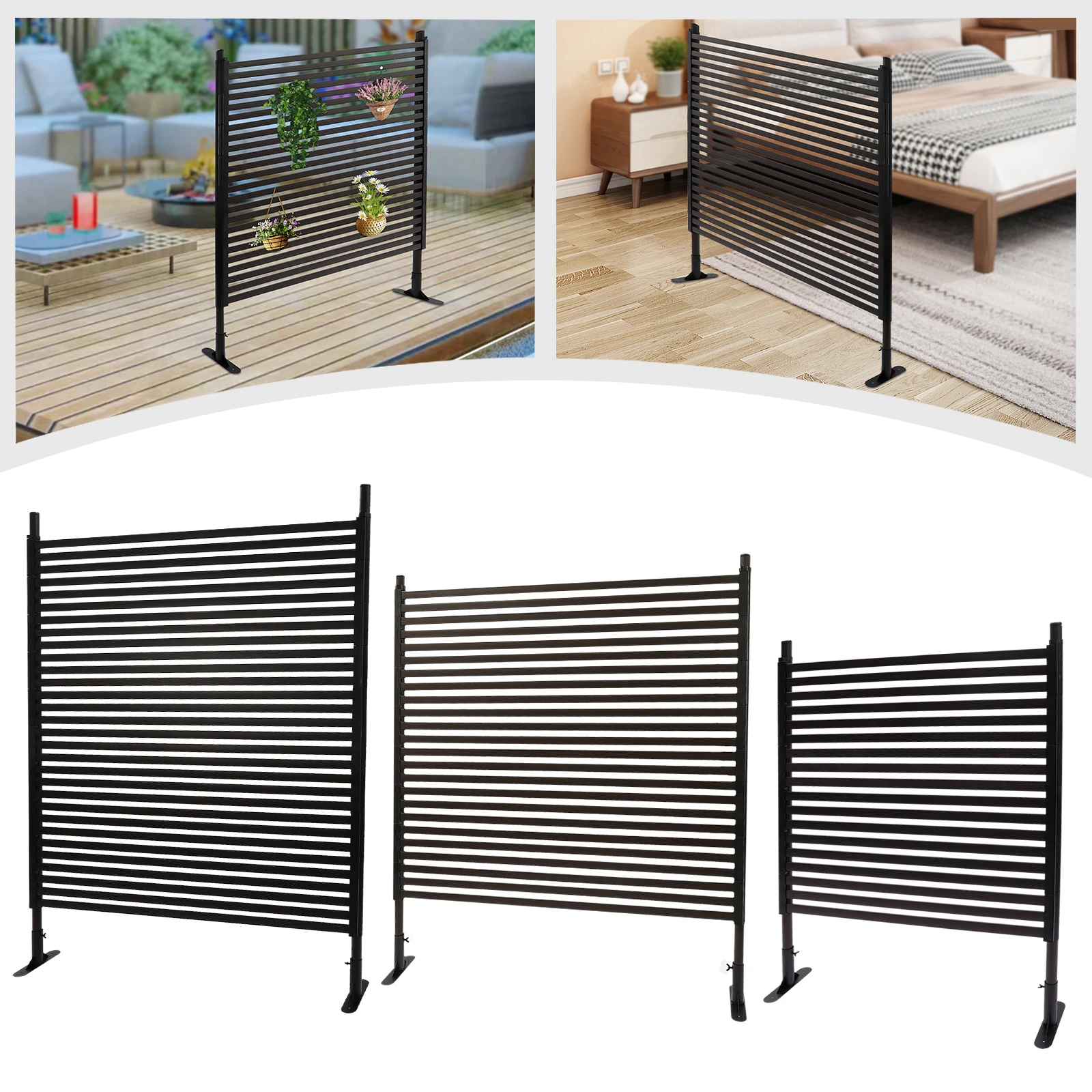 

Шестипанельный экран для обеспечения приватности со стабильными ножками, отдельно стоящий декоративный разделитель для улицы, патио, сада, балкона, бассейна, двора