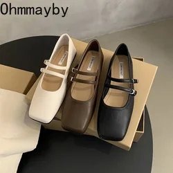 Square Toe Women Mary Jane Shoes Fashion Shallow Ladies Casual Soft Sole Flats 2024 Spring Women's Comfort Ballerinas Shoes