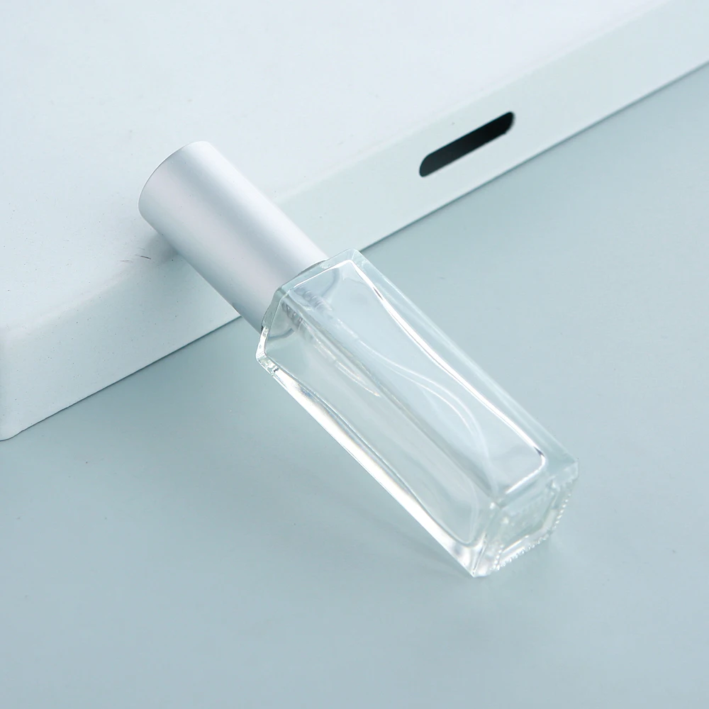 50 Stück/Lot 10ml Dickglas-Parfüm-Sprühflasche Hochwertige Nachfüllbare Quadratische Zerstäuber-Parfümflaschen – Detail 12