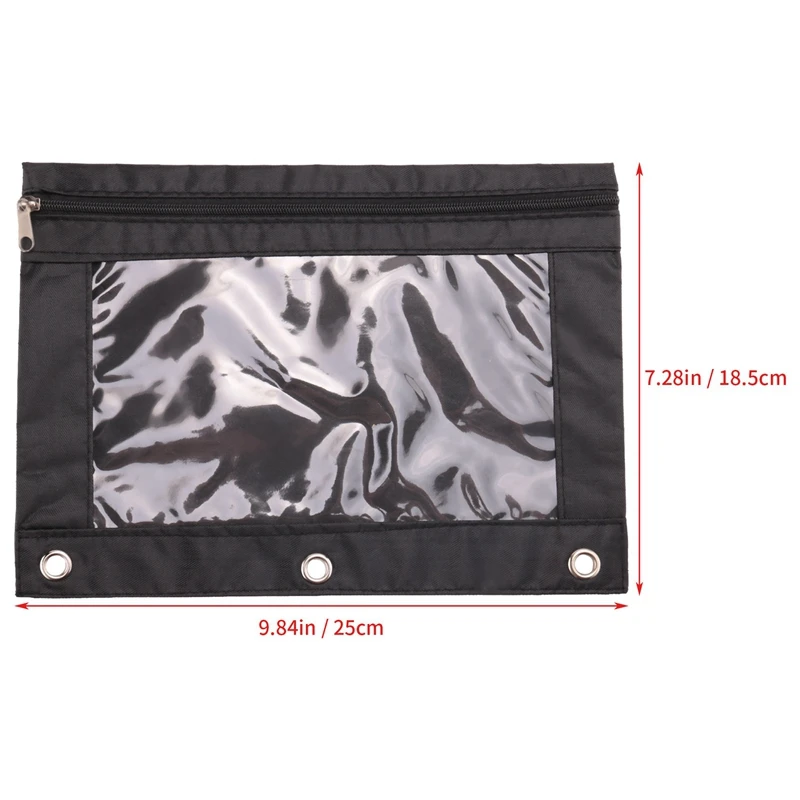 Imagem -06 - Colorido Anel Zipper Tecido Lápis Case Resistente Binder Bolsa com Janela Clara Case Durável au Pcs