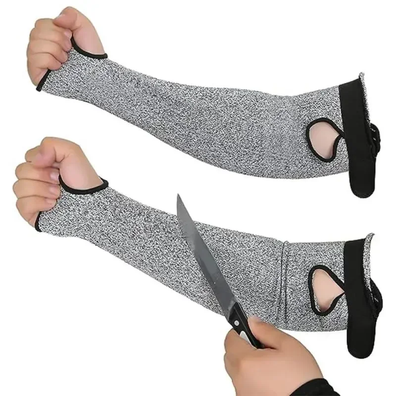 

Cut Resistant Gardening Sleeves with Tumb Hole Breathable Household Safety Sleeves Cut Proof Arm Protective Cover Resistant