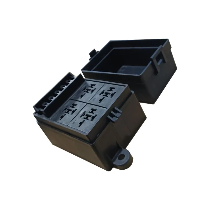 12V Fuse Relay Box With Holder Relay 4 Slots, / ATC Fuse Box, 12 pcs. Metal Terminals, Universal Compatible tierxia