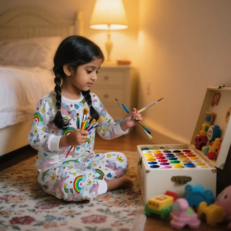 DIY Children's Pajamas Hand Drawn Graffiti Home Clothes Two-Piece Set Of Children's Clothing