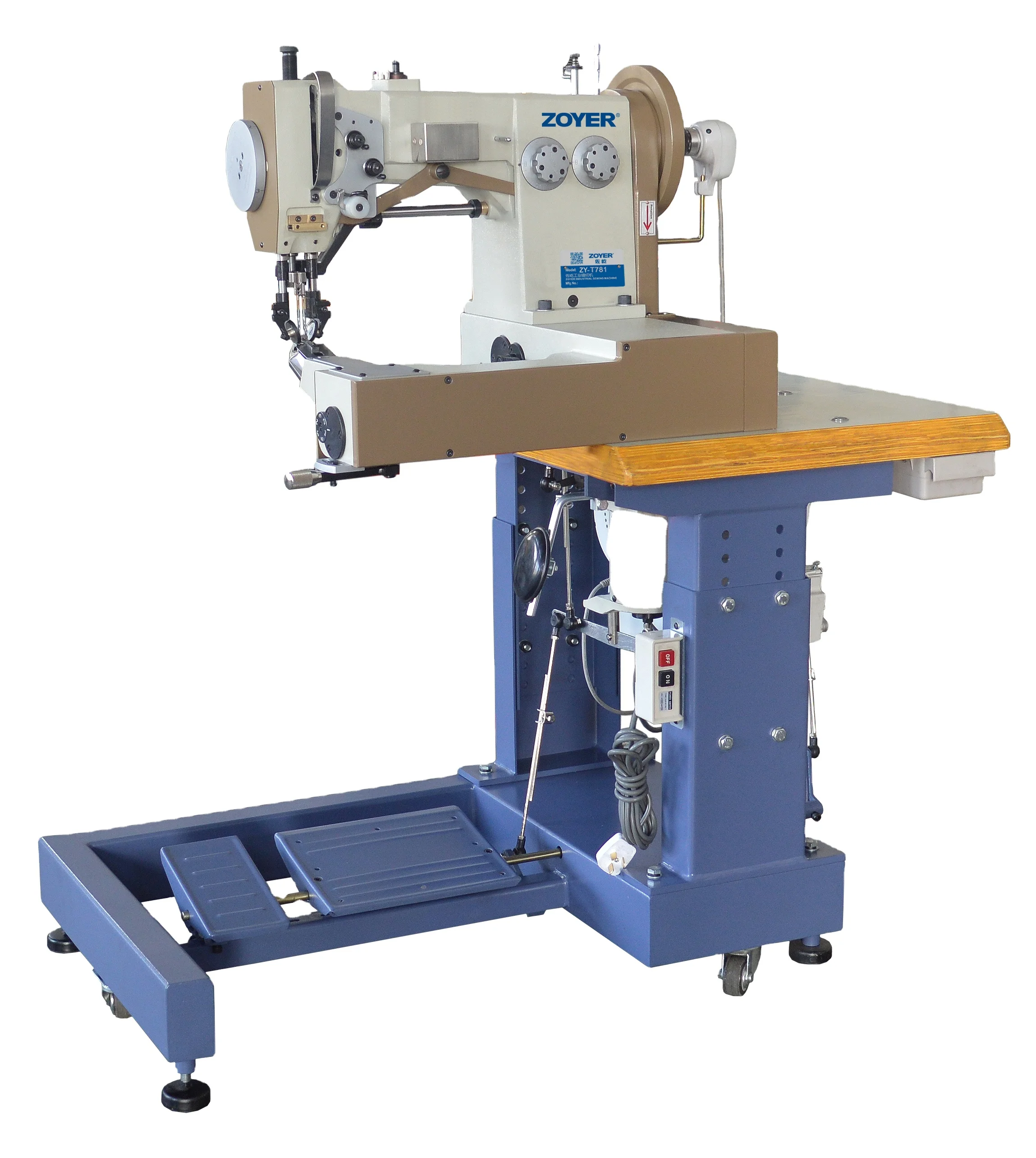 ZY-T781-2 Zoyer Single Needle Off-the-Arm Walking Foot Chain Stitch Motor New Shoe Sewing Machine With 12 Patterns