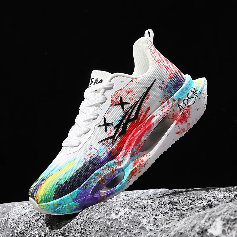 Men's Running Shoes Breathable Race Trainer Shoes Cushioning Outdoor Sneakers Couple Off-road Mesh Luxury shoes Non-Slip Fashion