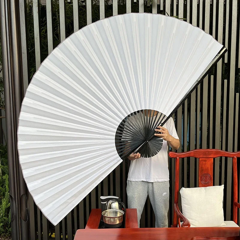 Extra Large Blank Fan White Cloth Fan Silk Cloth Decorative Fan Craft Fan Signature Prop Fan Home Decoration Fan