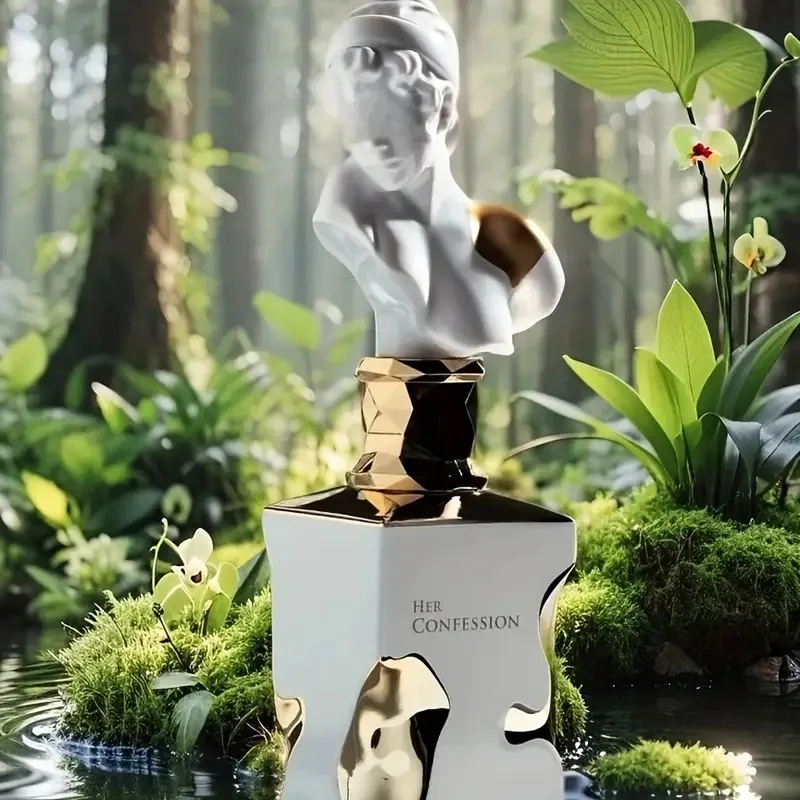 Lattafa HerConfession Eau de Toilette للنساء: مزيج من ملاحظات الفانيليا والزهور مع العنبر الملتصق والمسك |   3.4 أونصة/100 مل. ز