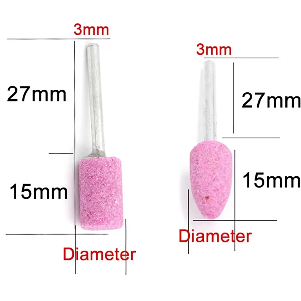 3mm Shank Abrasive Polishing Mounted Stone For Rotary Tools Grinding Stone Wheel Head Tools Corundum Ceramic Grinding Head