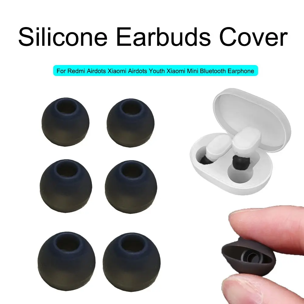 Silicone Ear Tips Earbuds Cover For Redmi Airdots Xiaomi Airdots Youth Xiaomi Mini TWS Wireless Bluetooth Earphone