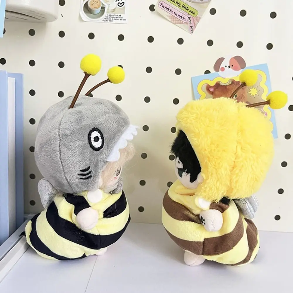 

Shark and Bee 10cm Cotton Doll Clothes Two Piece Suit Cartoon 10cm Idol Doll Outfit Jumpsuit Multicolor Doll Changing Dressing