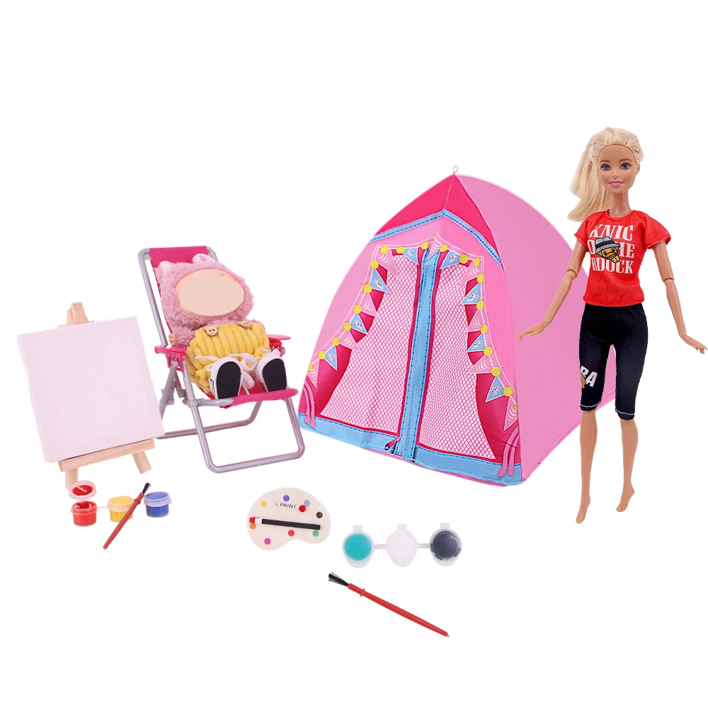 New Model Suitable For 17cm 30cm Doll Lounge Chair Simulation Outdoor Tent Dollhouse Accessories Children's Gifts