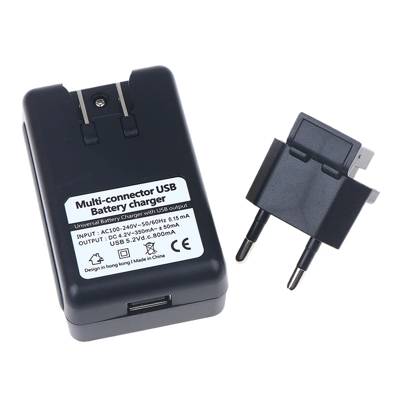 شاحن بطارية متنقل عالمي - شاحن هاتف محمول ليثيوم أيون بمنفذ USB مع قابس الاتحاد الأوروبي/الولايات المتحدة