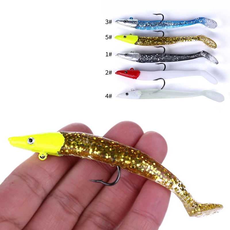1PC 11cm 19g jig kopf Weicher Köder Wobbler Künstliche Köder Silikon Angeln Locken Meer Bass Zander weiche Köder Angelgerät