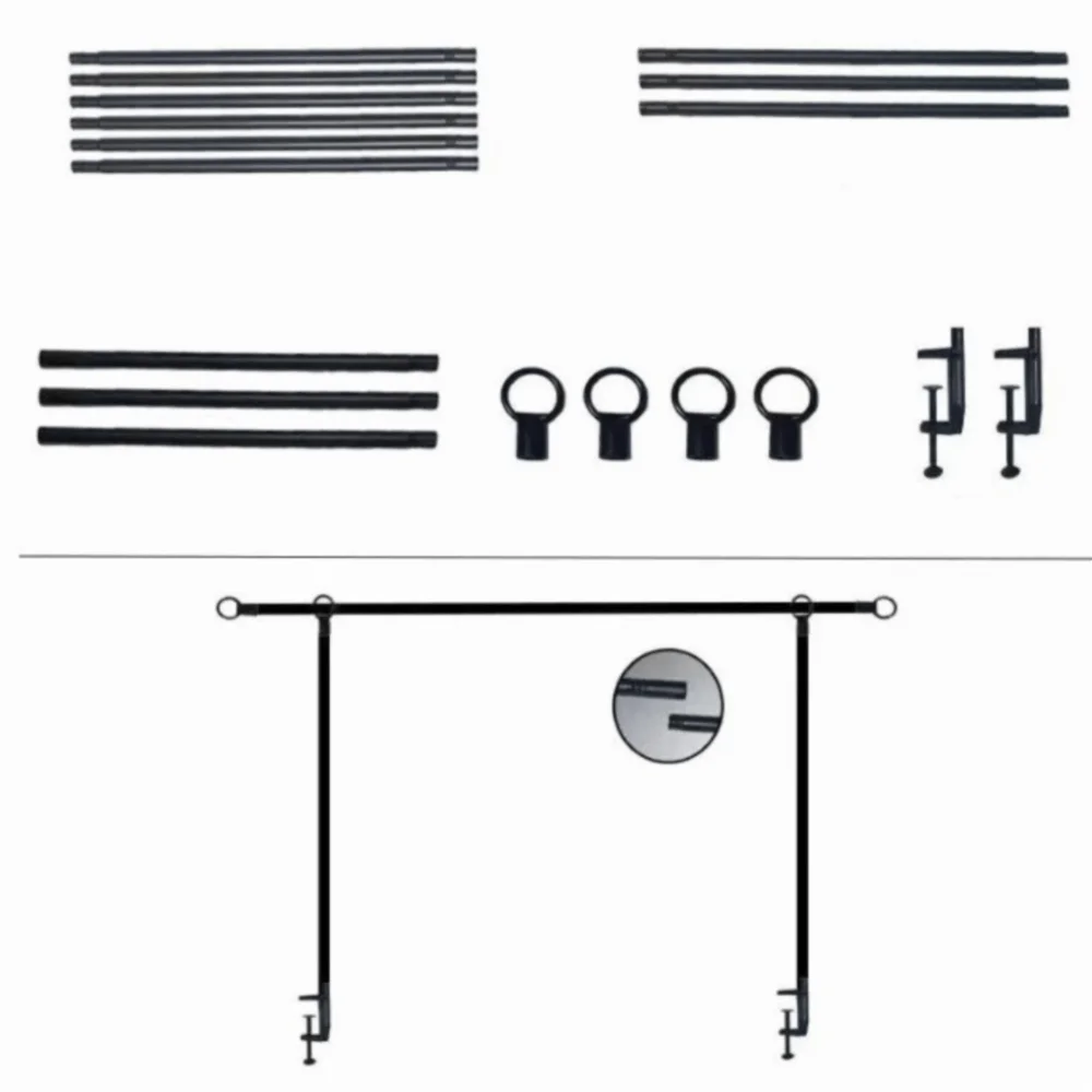 Adjustable Length Over The Table Rod Stand with Clamps Weather-resistant Balloon Arch Stand Sturdy Iron Pole No-drill Fixed