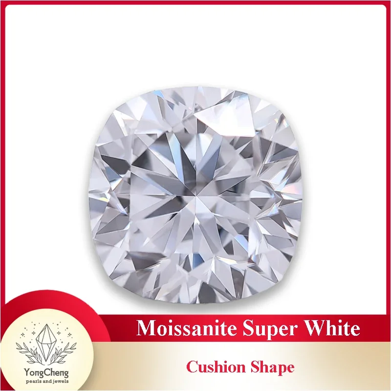 Mais alto grau super branco forma de almofada quadrado moissanite d cor vvs1 encantos superiores materiais de fabricação de jóias com certificado