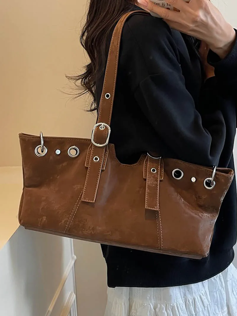 Women'S Handbag 2026 Suede Underarm Bag New Trendy Tote Bags Versatile Handheld Commuter Bags