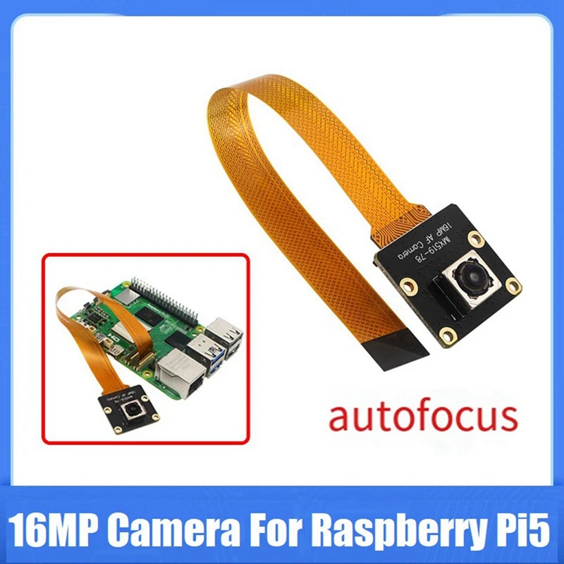 16MP Camera For Raspberry Pi5 Camera IMX519 Autofocus 78.5° 4.28Mm Camera Module For Raspberry Pi5 Rpi5 Parts Accessories 1 PCS