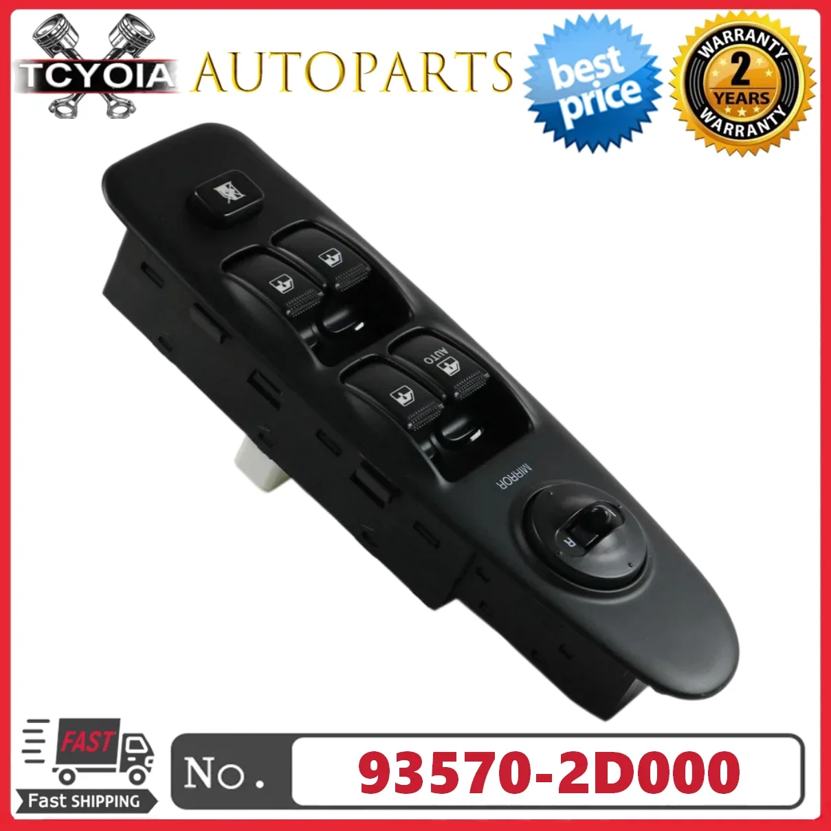 Front Left Master Power Window Switch 93570-2D000 935702D000 For Hyundai Elantra XD 2001-2006