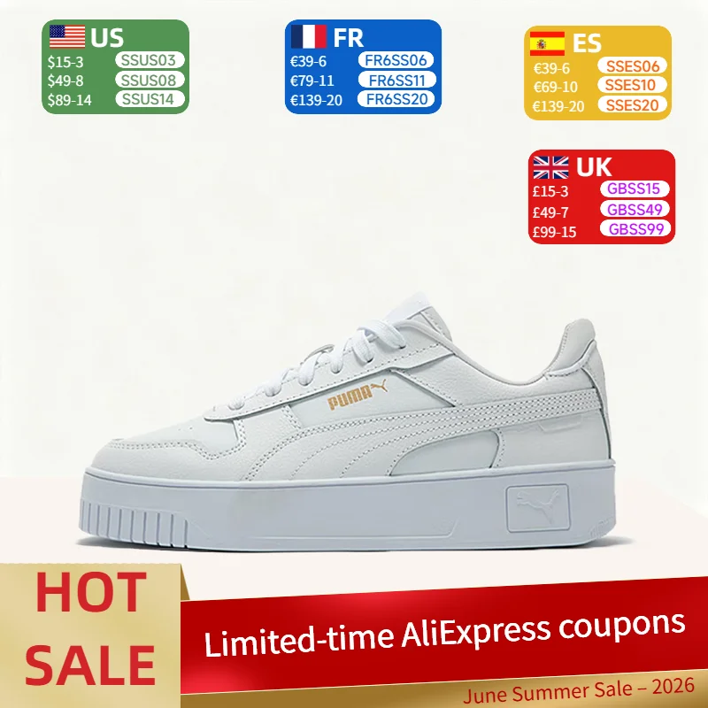 

Puma Carina Street: Comfortable, Minimalist, High-Quality, Durable, Non-Slip Low-Top Sneakers for Women – White 389390-01
