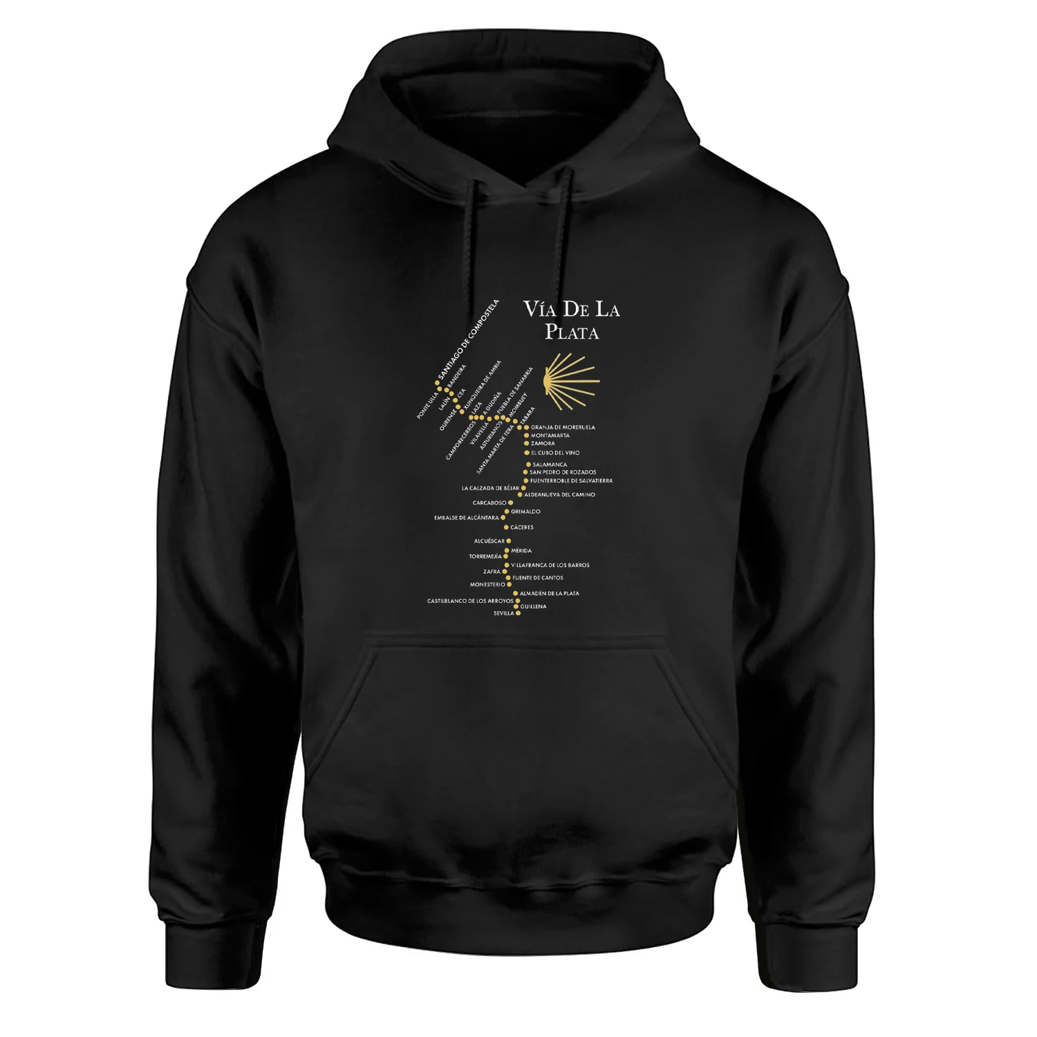 Camino Via De La Plata Camino De Santiago Sudadera con capucha nueva 100% algodón cómodo Casual hombres sudaderas moda ropa de calle