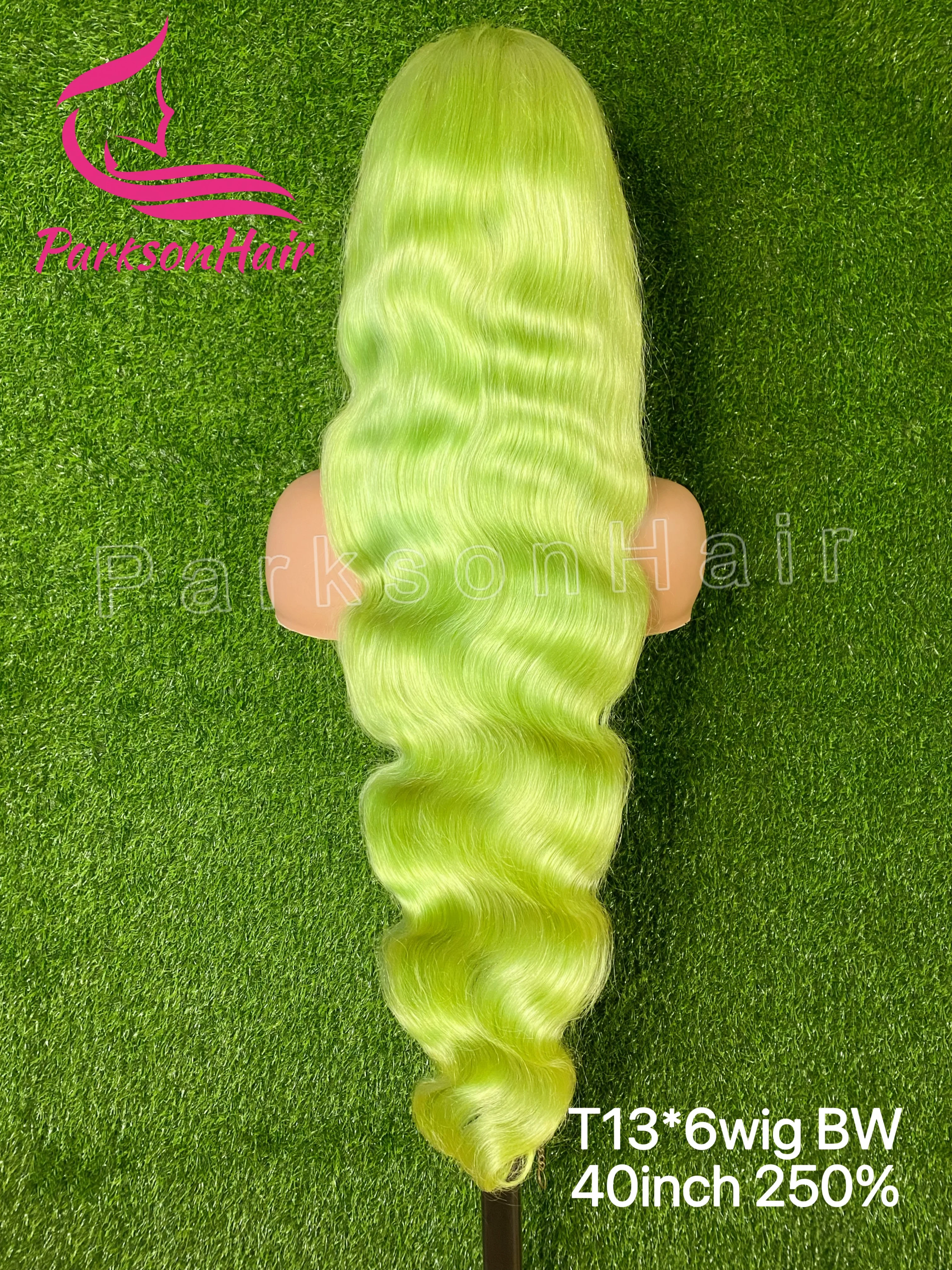 أصفر أخضر 13X6 الدانتيل الشفاف الجبهة باروكة من شعر طبيعي البرازيلي قبل نتف الجسم موجة 13X4 الدانتيل الباروكات الأمامية للنساء 40 في