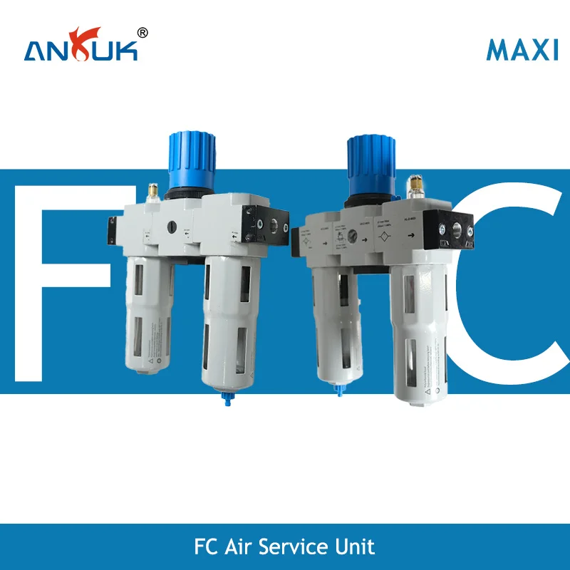 Pneumatic FRL Three Union Filter Regulator Lubricator MINI MIDI MAXI Air Source Treatment Co