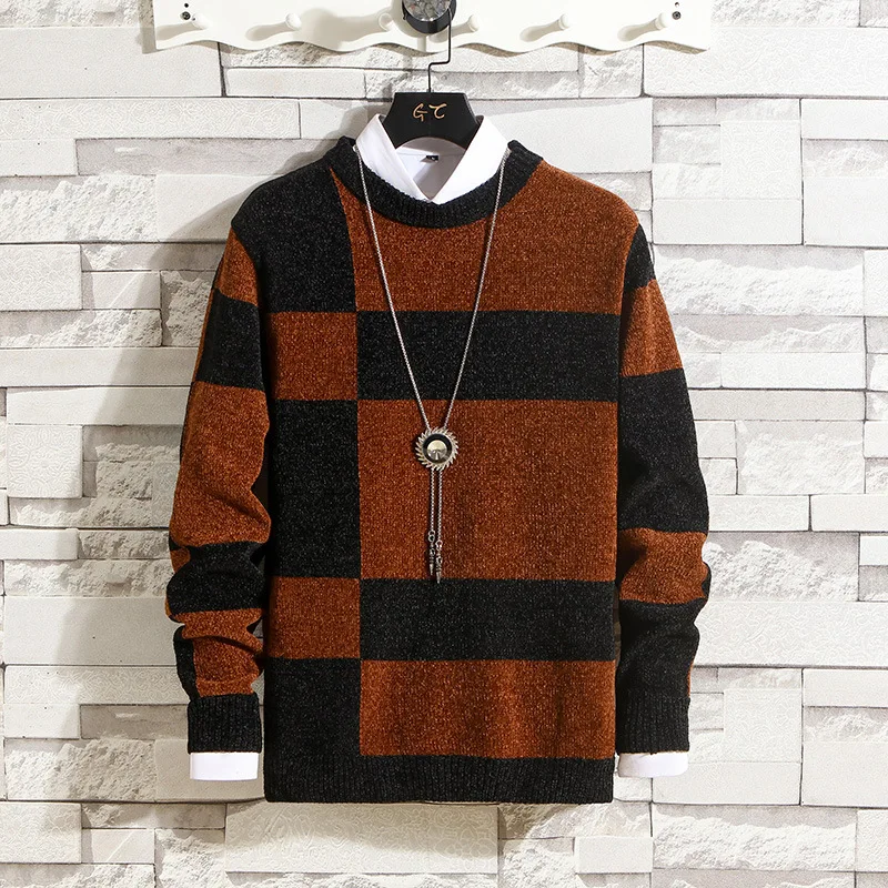 Sweater Male Thick With Headings Pullover Tom Brown Knit Men Luxury Designer Clothing Fashion Korean Style Tate Langdon