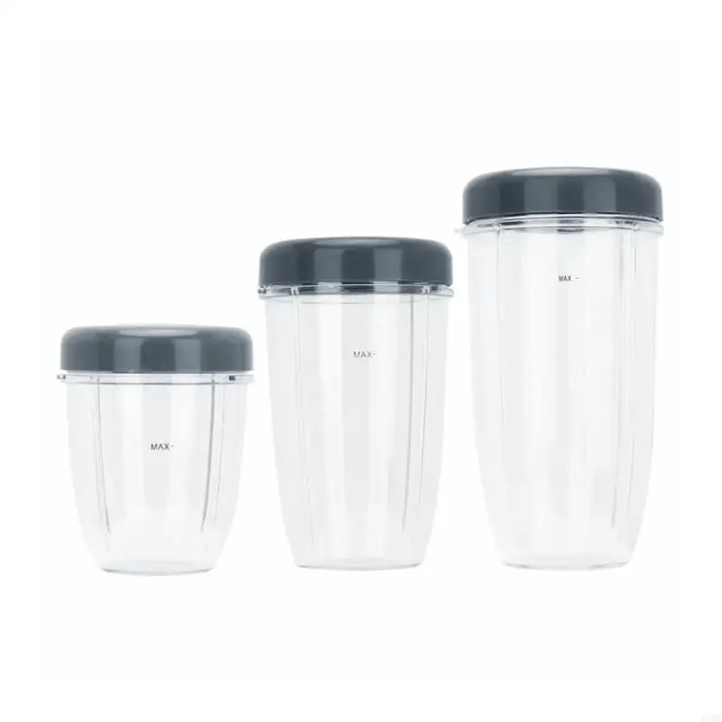 

J1HF 3 Pieces Durable Plastic Cups Unbreakable Juice Cup for Juicing Machines