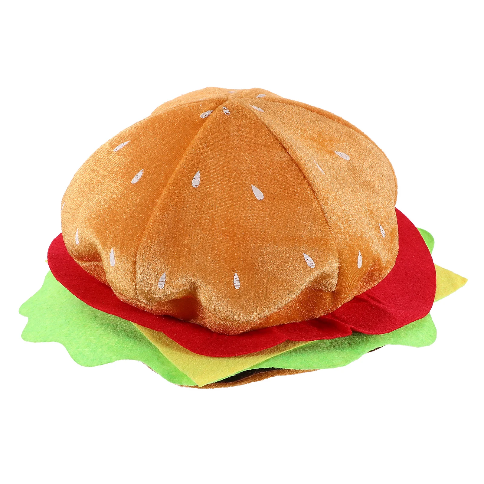 

Bright Color Burger Hat Comfortable Hamburger Headgear Party Prop Cosplay Costume Festival Performance Accessory