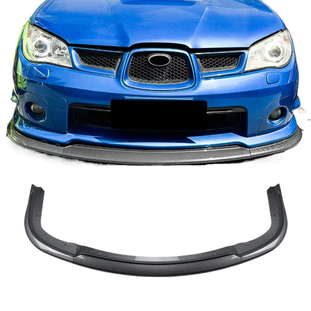 Lèvre de becquet de pare-chocs avant pour Subaru Impreza WRX STI 2006 – 2007, Kit de lame de protection de séparateur inférieur en Fiber de carbone/noir brillant