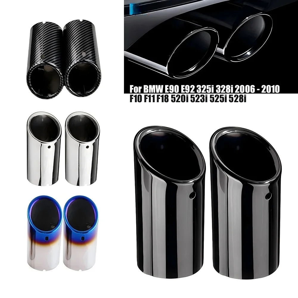 75mm Carbon Car Rear Exhaust Tail Pipe Muffler Throat 3 Colors For BMW 3-serier F30 F31 F32 5-serier F10 F11 F18 520i 523i 525