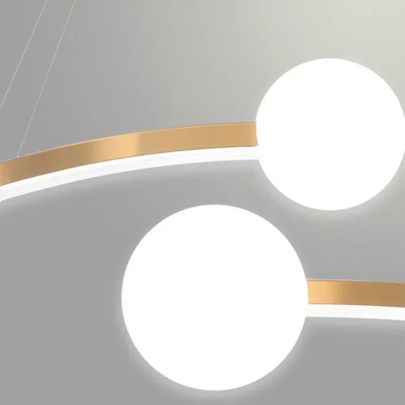 

Modern Minimalist LED Pendant Lamp Dimmable Ring Chandelier for Dining Room Kitchen Island Bedroom Table Lighting Fixture