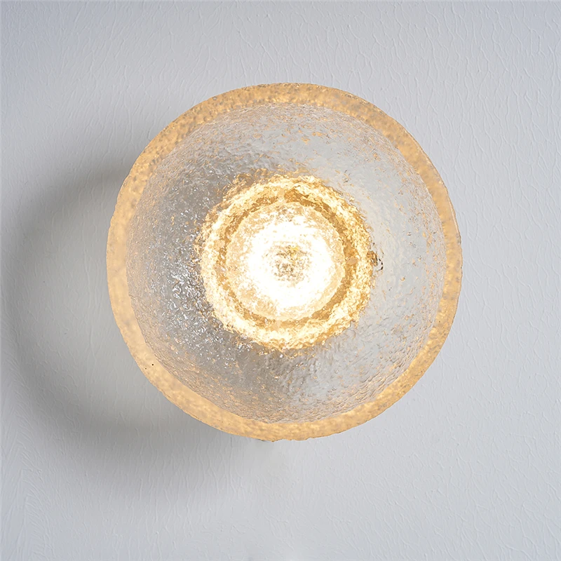 Clear resin wall lamps Nordic Modern Designer Round Decorative Background Wall Lights Bedroom Bedside Lamp LED Transparent Light